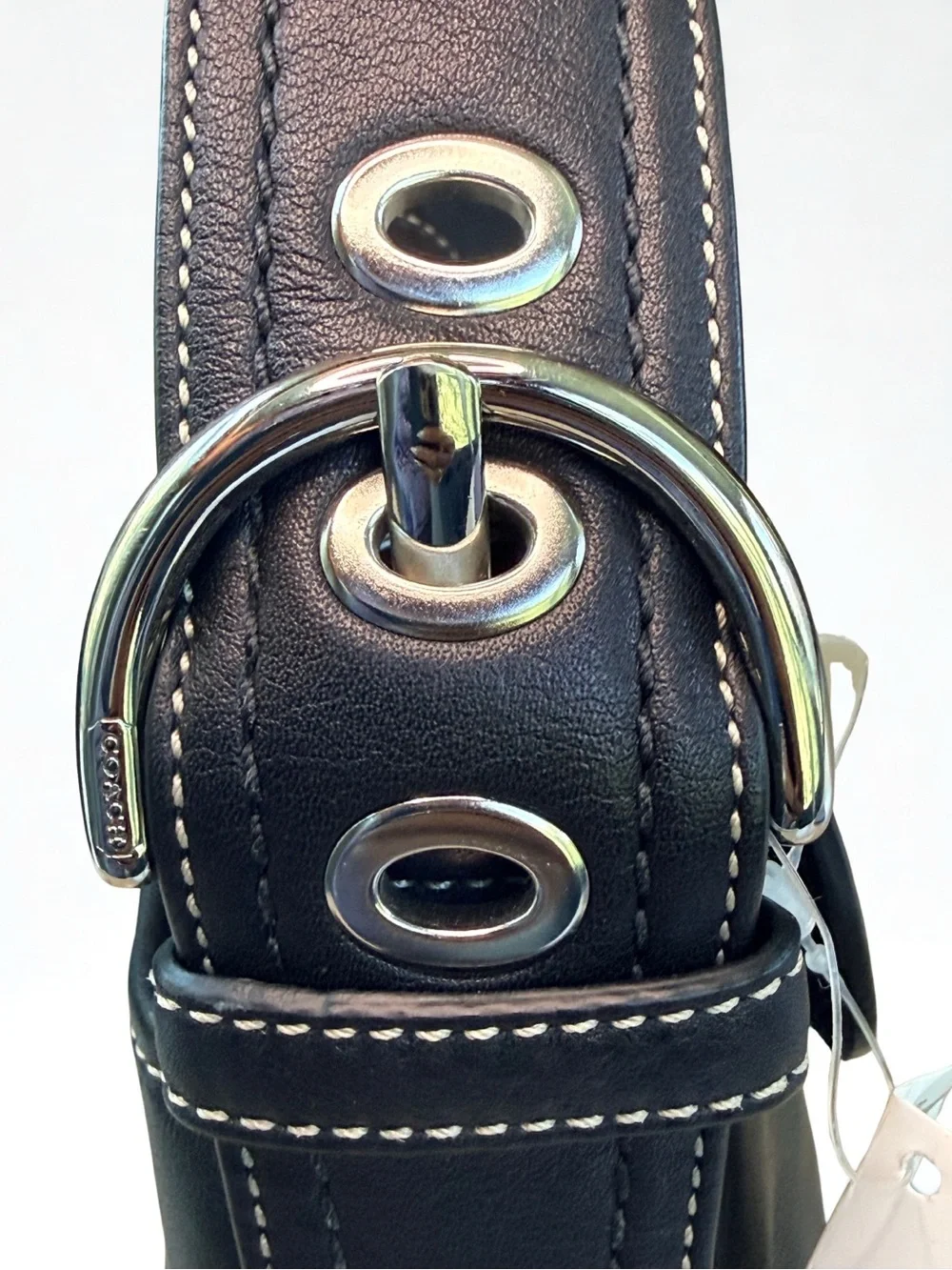 NWT New Vintage Coach Black Leather Soho Flap Bag F10910 Never Used